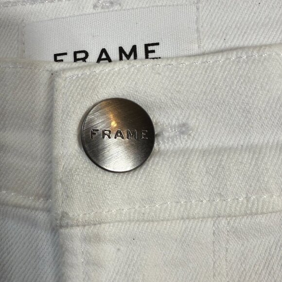 Frame Le Vintage Bermuda Shorts Women's 25 White Denim High Rise Stretch NWT - Picture 8 of 15